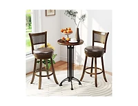 Slickblue Set of 2 Swivel Counter Height Bar Stools with Rattan Backrest and Footrest