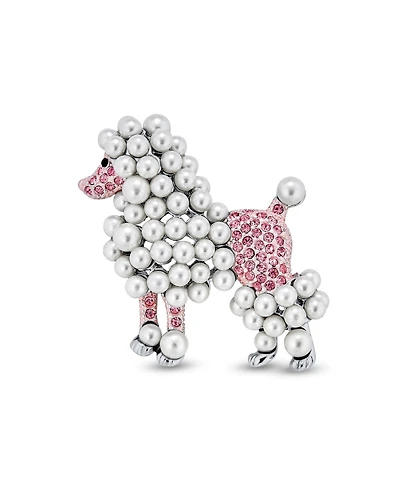 Bling Jewelry Whimsical Poodle Brooch Pin Crystal Dog Fashion Statement