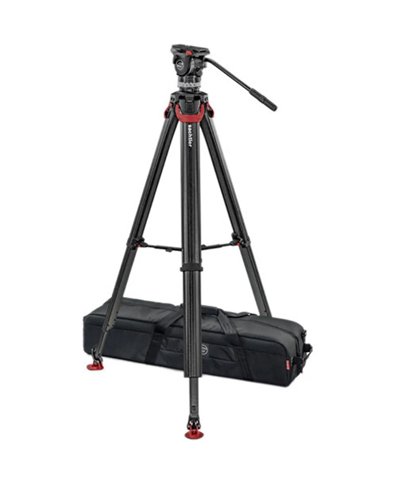Sachtler Ace Xl 75mm Fluid Head with flowtech 75 Carbon Fiber Tripod and Mid-Level Spreader