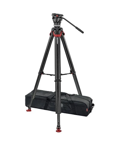Sachtler Ace Xl 75mm Fluid Head with flowtech 75 Carbon Fiber Tripod and Mid-Level Spreader