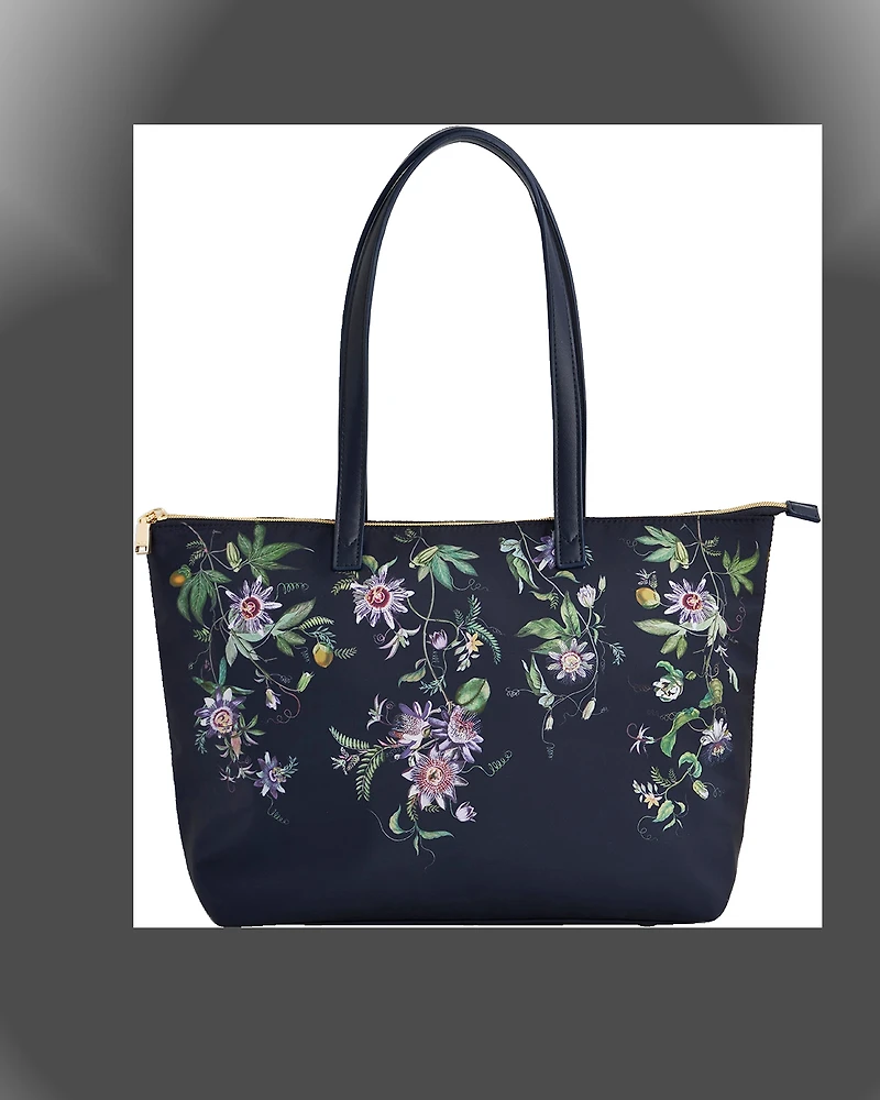 Fable England Women's Passion Flower Printed Grab Tote