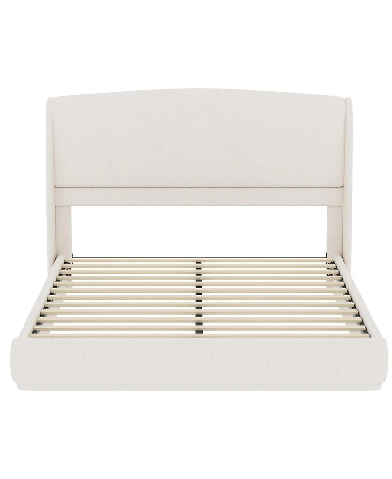 Streamdale Furniture Upholstered Wingback Platform Bed Frame