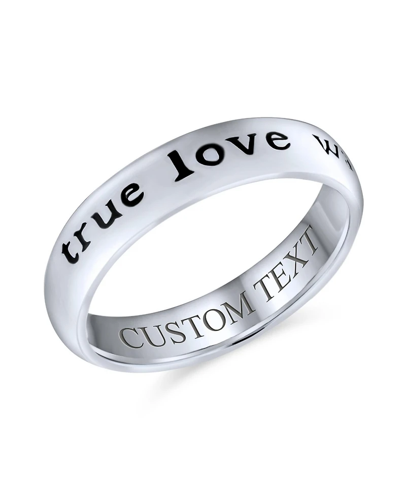 Bling Jewelry Purity Promise Ring Band True Love Waits Mantra Words .925 Sterling Silver
