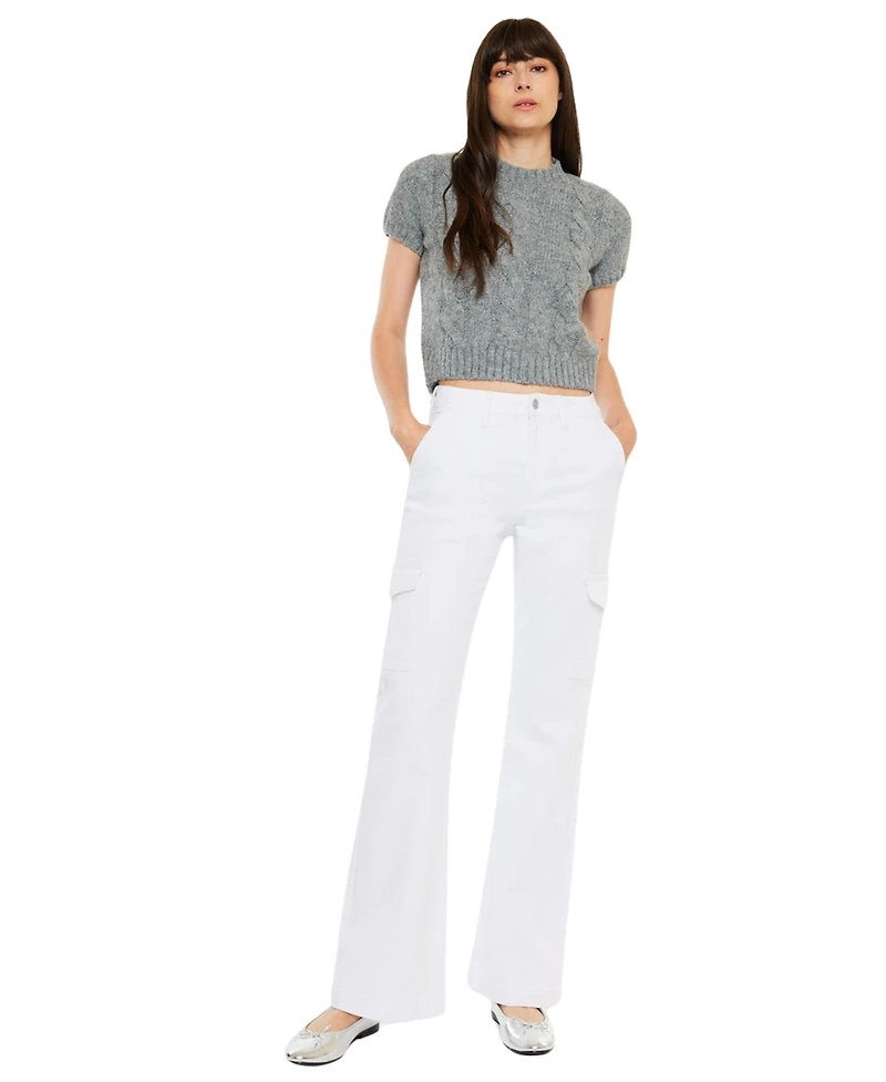 KanCan Women's Marilyn High Rise Wide Flare Jeans