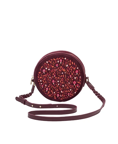 Fable England Women's Magical Mushroom Embroidered Velvet Circle Bag