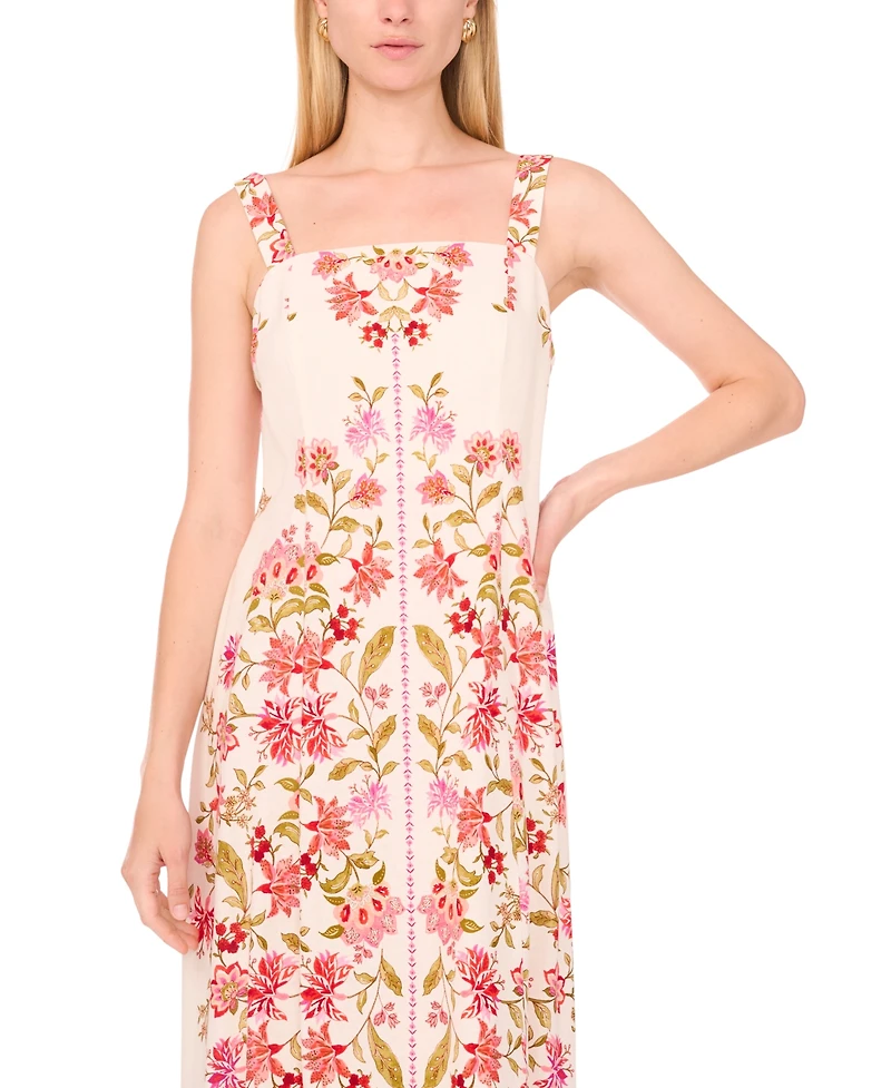 CeCe Women's Square Neck Panel Maxi Dress