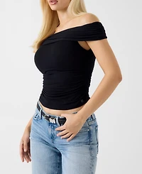 Guess Women's Off-The-Shoulder Shirring Artimis Top