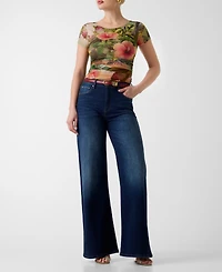 Guess Women's Hani Short-Sleeve Cut-Out Top