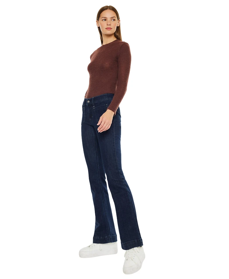 KanCan Women's Star Mid Rise Bootcut Jeans