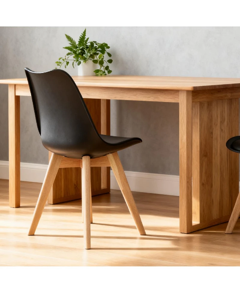 Streamdale Furniture Set of 4 Mid-Century Modern Dining Chairs with Wooden Legs