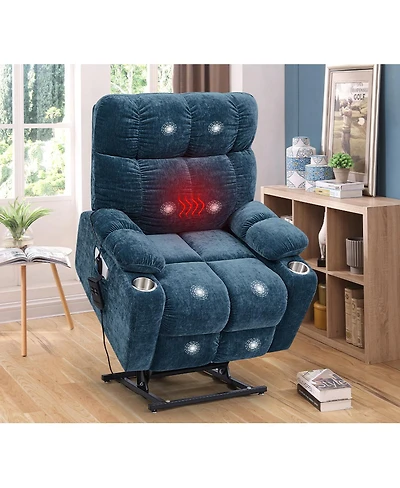 Streamdale Furniture Dual Okin Motor Power Lift Recliner with Heat and Massage