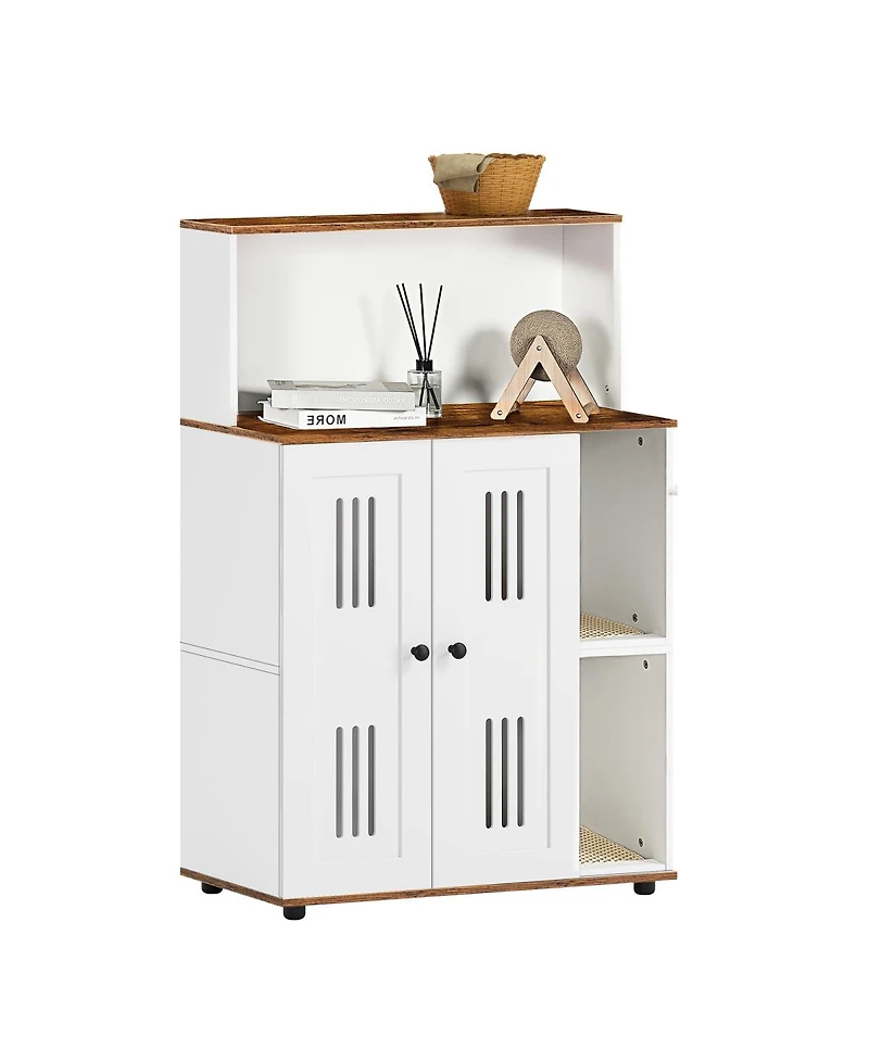 Streamdale Furniture Double Litter Box Enclosure Cabinet for 2 Cats