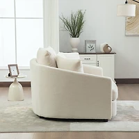 Streamdale Furniture 56.3'' Wide Upholstered Round Cuddle Chaise with Pillows