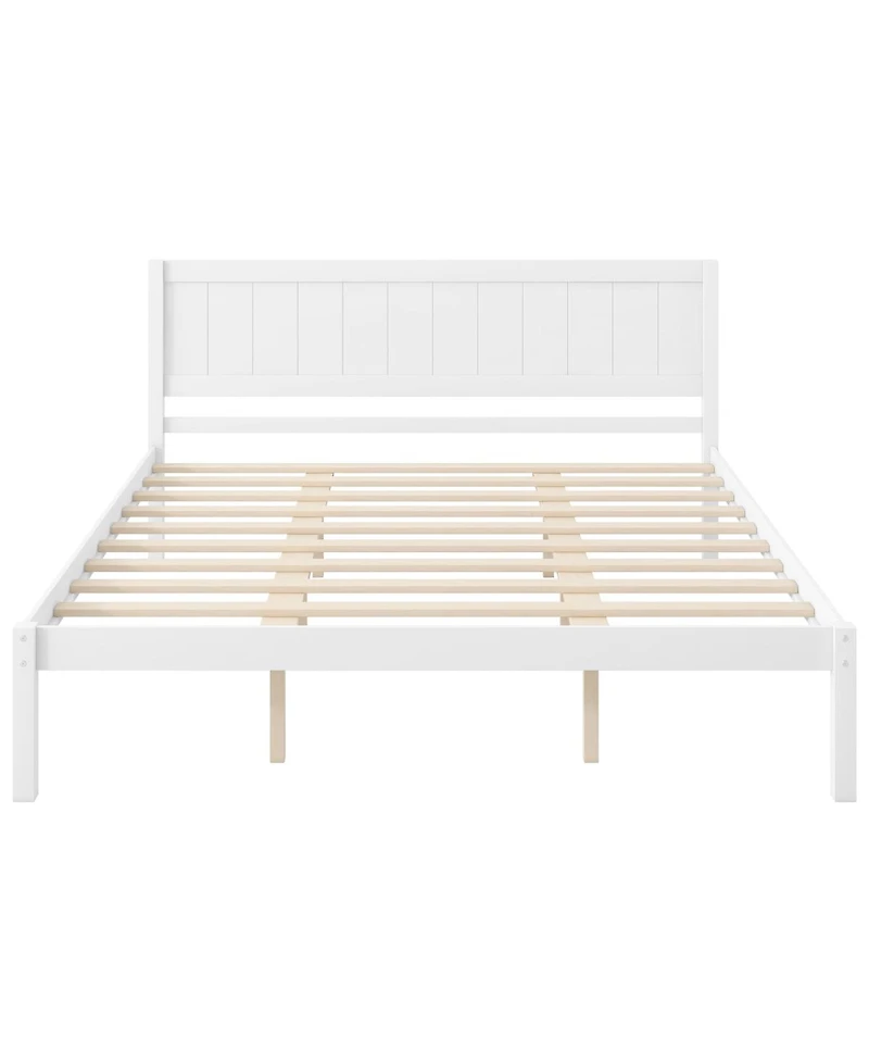 Streamdale Furniture Bed Frame with Headboard, Wood Slats