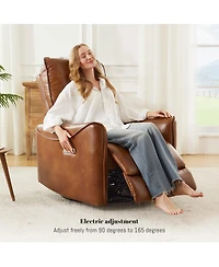 Streamdale Furniture High-Resilience Foam Swivel Power Recliner - Easy Minute Assembly