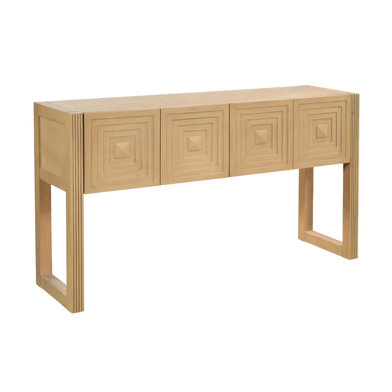 Streamdale Furniture Geometric Carved 3-Drawer Console Table