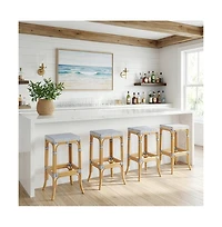 Butler Specialty Laguna 30.5 in. Seat Height Rectangular Rattan Backless Bar Stool