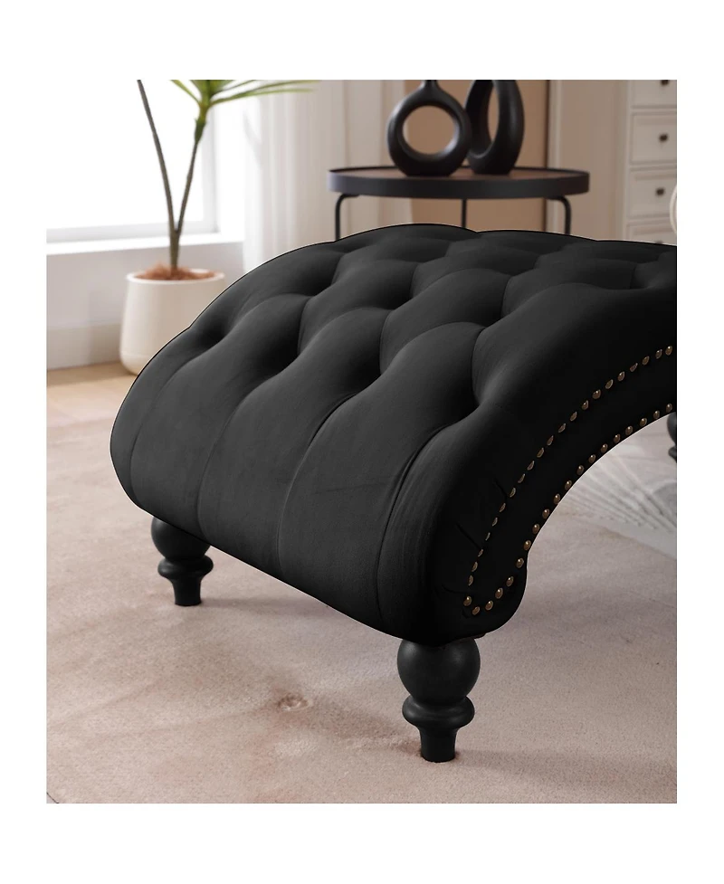 Streamdale Furniture Classical Velvet Recliner Chair with Button Tufting