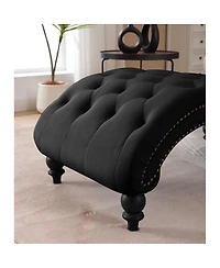 Streamdale Furniture Classical Velvet Recliner Chair with Button Tufting