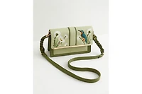 Fable England Women's Embroidered Kingfisher Cross Body Bag