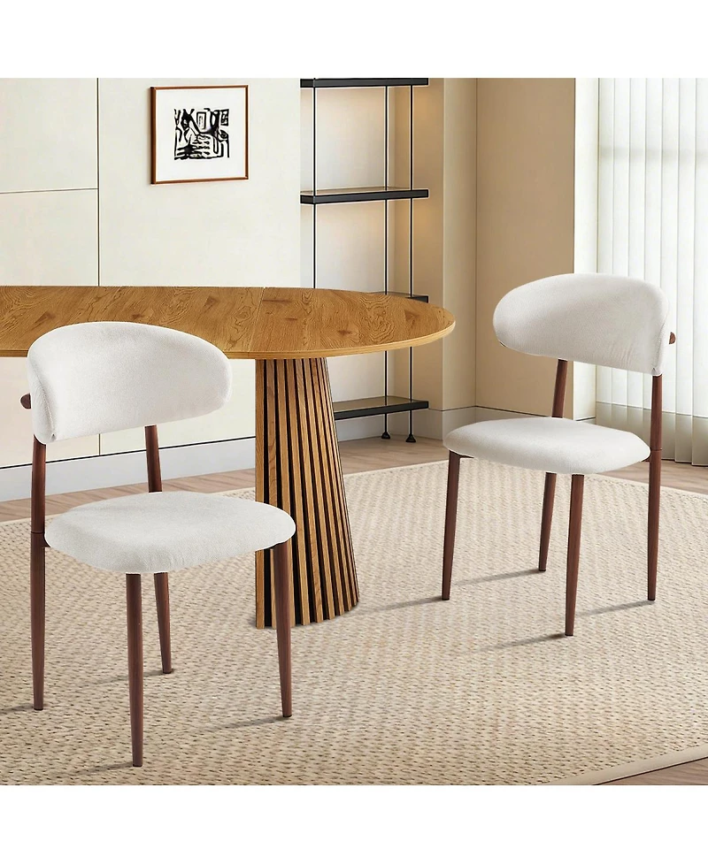Streamdale Furniture Piece Mid-Century Modern Linen Dining Chair Set