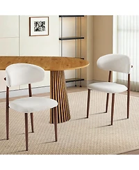 Streamdale Furniture Piece Mid-Century Modern Linen Dining Chair Set