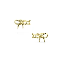 Bling Jewelry Dainty Ribbon Ear Cuff Bow Cartilage Wrap Earrings Non-Pierced Gold Plated .925 Sterling Silver