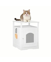 Streamdale Furniture Modern Wooden Cat Litter Box Enclosure with Storage Shelf