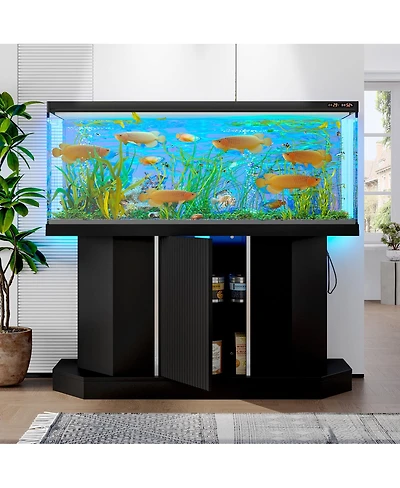 Streamdale Furniture 55-75 Gallon Aquarium Stand with Power Outlet and Storage, 880LBS Capacity