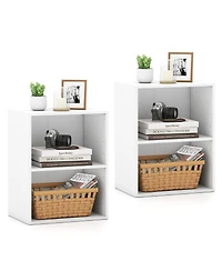Gymax 2 Piece 2-Cube Bookcase Floor Standing Open Bookshelf with 5-Position Adjustable Shelf