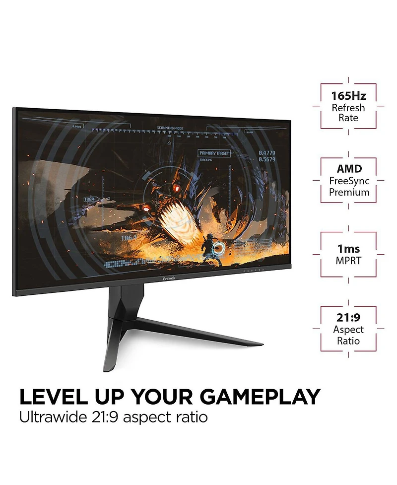 ViewSonic VX3418-2K 34" 21:9 Uwqhd 165Hz Mva Led Gaming Monitor