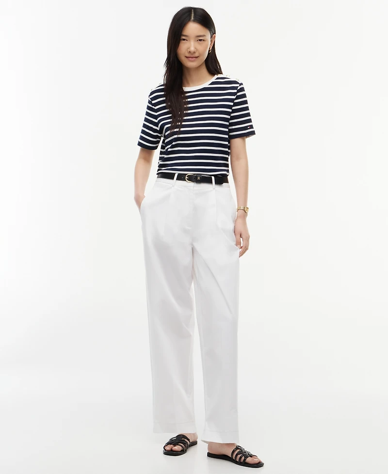 Tommy Hilfiger Women's Ribbed Boxy Crewneck T-Shirt
