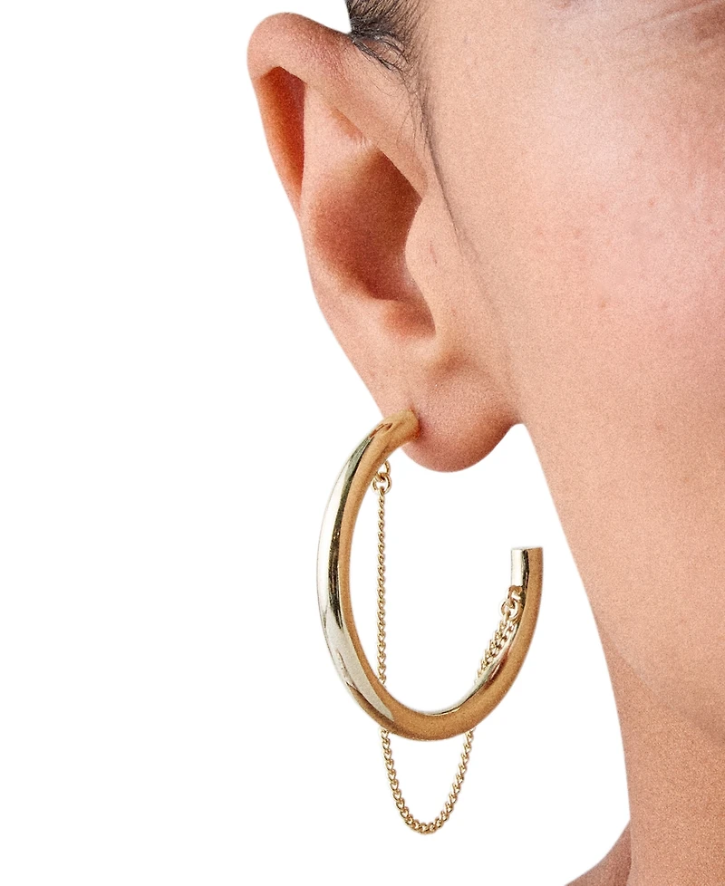 kate spade new york Gold-Tone Chain Reaction Hoop Earrings