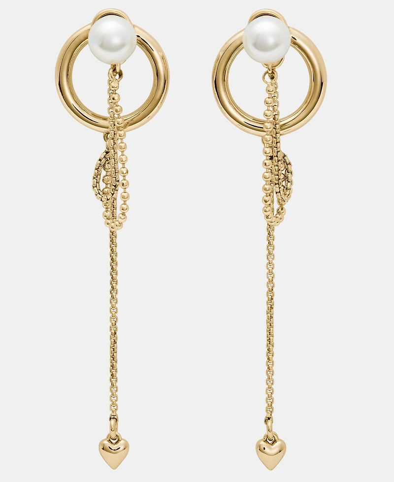 kate spade new york Gold-Tone Chain Reaction Front-Back Linear Drop Earrings