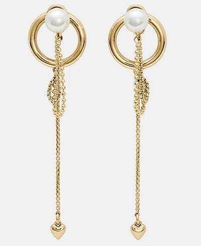 kate spade new york Gold-Tone Chain Reaction Front-Back Linear Drop Earrings