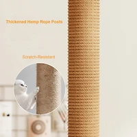 Streamdale Furniture 39.3" Modern Wood Cat Tree with Sisal Scratching Posts, Condo, and Acrylic Hammock