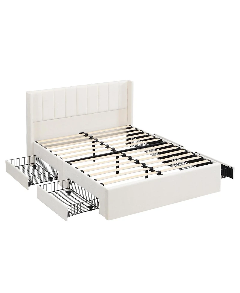 Streamdale Furniture Large-capacity upholstered storage bed with drawers