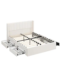 Streamdale Furniture Large-capacity upholstered storage bed with drawers