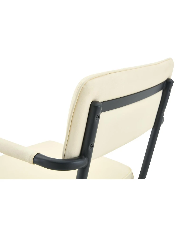 Streamdale Furniture Huggable Upholstered Dining Chairs with Leather and Metal Legs