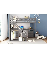 Streamdale Furniture Loft Bed with Two Chest of Drawers