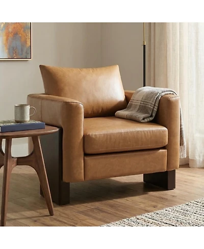 Streamdale Furniture Modern Accent Club Chair with Rubberwood Legs