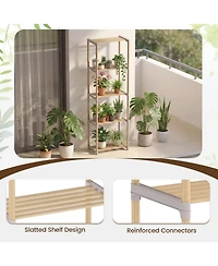 Gymax 2 Piece -Tier Bookshelf with Open Shelves Freestanding Storage Organizer for Home