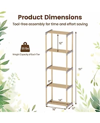 Gymax 2 Piece -Tier Bookshelf with Open Shelves Freestanding Storage Organizer for Home