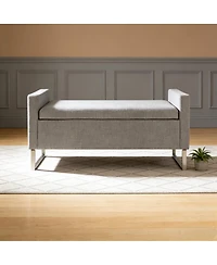 Streamdale Furniture 47" Upholstered Storage Ottoman Bench with Metal Base
