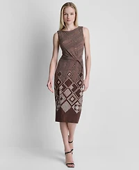 Dkny Women's Sleeveless Side Knot Midi Dress