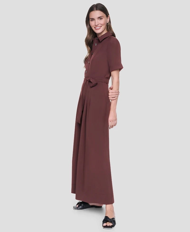 Dkny Women's Short-Sleeve Wide-Leg Jumpsuit