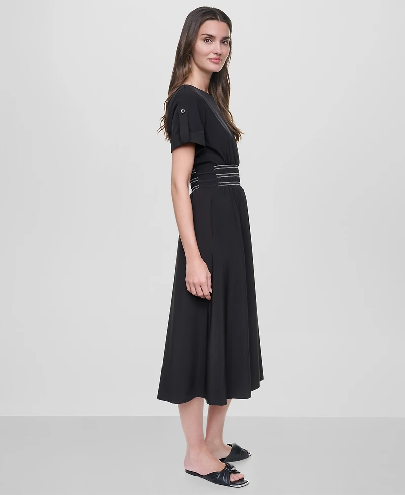 Dkny Women's Smocked Waist Midi Dress
