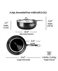 Hestan NanoBond Titanium Stainless Steel 3.5-Quart Covered Essential Pan