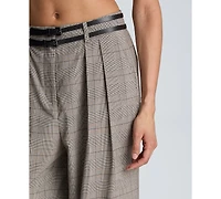 Kenneth Cole Women's Wide Leg Double Belt Pants