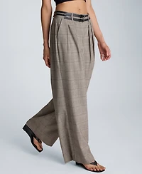 Kenneth Cole Women's Wide Leg Double Belt Pants